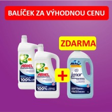 Balíček 2x Ariel gel original 110PD + 1x Lenor Sea breeze 4L ZDARMA