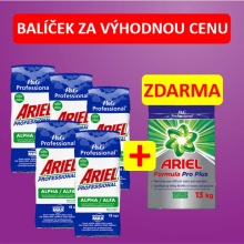 Balíček 5x Ariel Alfa 15kg + 1x Ariel Formula Pro 13kg ZDARMA